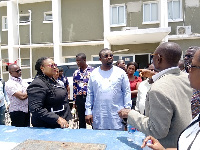 Mr Suobigbiree with Patrick Kumor, MCE of WGMA, Tina Ayeley Mensah, MP for Weija-Gbawe