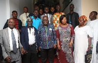 President Akufo-Addo with Foreign Affairs Minister and Ghanaian community in Dakar