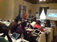 Some journalists at a workshop