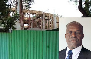 Former Vice President Paa Kwesi Bekoe Amissah-Arthur and the mansion under construction