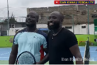 Stephen Appiah with Evans Tetteh