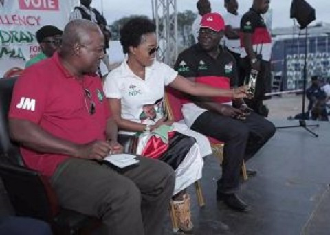 Former President John Mahama and Mzbel