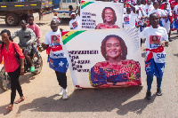 A section of the youth marching through the streets