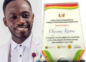 Okyeame Kwasme was recognized for his immense efforts towards the Ghana Radio Learning program