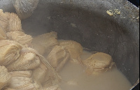 The water that remains after cooking kenkey; 'Ntishin nu' is  believed to be healthy