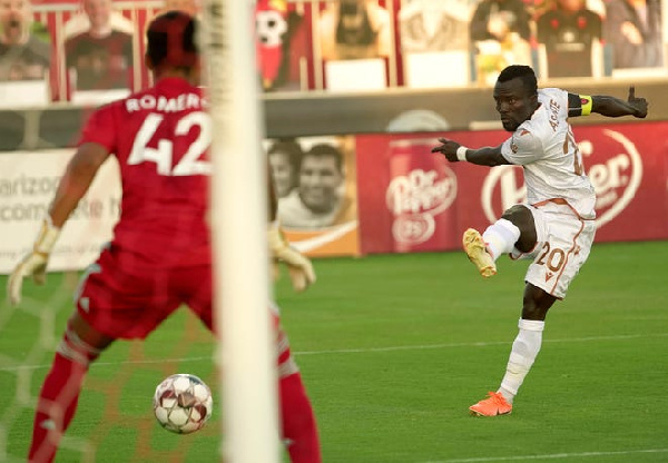 Solomon Asante scored a penalty for Phoenix Rising FC