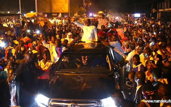 Nana Addo and Bawumia in Tamale metropolis as part of their Northern regional campaign tour.