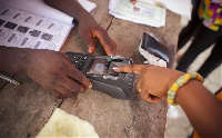 File photo: A voter being verified.