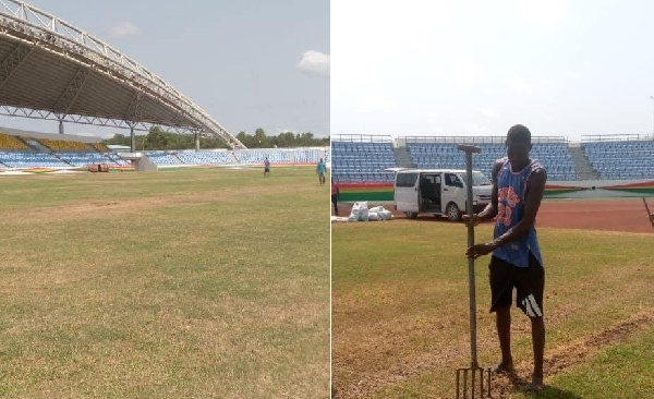 A photo of the Cape Coast Sports Stadium's pitch