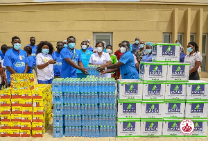 Kasapreko donated Mineral Water and assorted drinks to UGMC and Ghana Infectious Disease Center