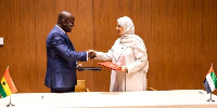 Ghana’s Lands Minister, Samuel Abu Jinapor and UAE’s Climate Minister, Dr. Amna Al Dahak