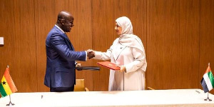 Ghana’s Lands Minister, Samuel Abu Jinapor and UAE’s Climate Minister, Dr. Amna Al Dahak