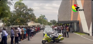 The minister was welcomed with a guard of honour amidst clapping and cheering