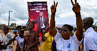 Thousands turned up at the airport to receive the former president