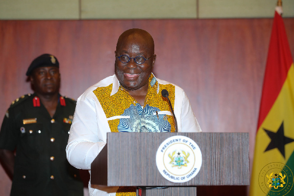 President Nana Addo Dankwa Akufo-Addo speaking to Journalists at the Flagstaff House