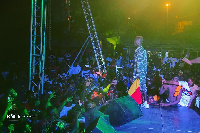 Patapaa on stage during a performance