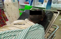 The victim battling for his life at Effia Nkwanta Regional Hospital