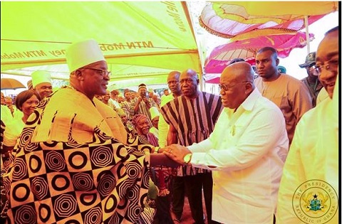 President Akufo-Addo with the Lawra Naa, Naa Puowele Karbo III