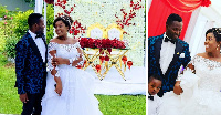 Adjetey Anang and wife, Elom during their vow renewal