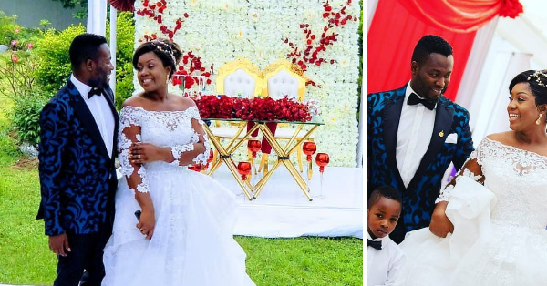 Adjetey Anang and wife, Elom during their vow renewal