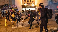 Police fired tear gas across downtown Hong Kong