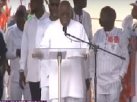 President-elect, Nana Akufo-Addo addressing mammoth crowd at the Thanksgiving Service