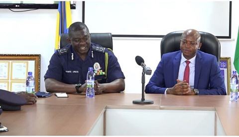 David Asante-Appeatu, Inspector General of Police (L), and Mr. Micheal Lugeje, Acting DG of GPHA (R)