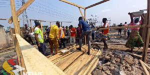 Victims of Monday's fire at Dagombaline have started rebuilding