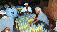 Workers at Pwani Oil refinery packaging cooking oil