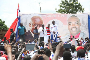 Akufo-Addo addressing gathering at Gomoa Akotsi