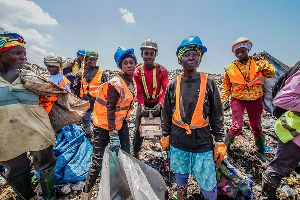 Waste pickers at Kpone landfill site. Photo Credit:  WIEGO Global