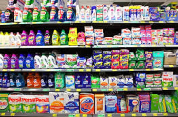 Non-food items on display in a shop