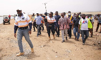 Officials of Electrohem Ghana touring mining site