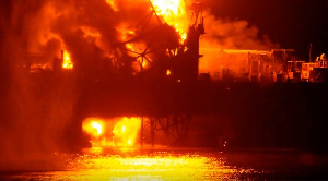 Azeri Oil Rig Fire