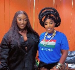 Beautiful moment Eno Barony met her Jamaican lookalike, Spice