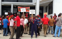 PUWU members in Accra picketed the premises of the TUC to register their concerns