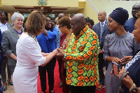 President Akufo-Addo exchanging pleasantries with Nancy Patricia Pelosi