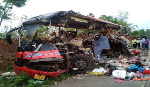 Over 50 passengers died in an accident involving two buses on the Techiman-Kintampo road