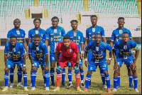 Real Tamale United players line up before a game