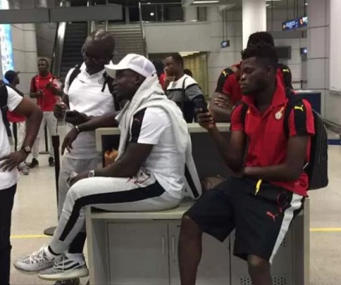 The team was left stranded at airport for three hours