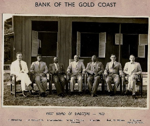 The first board of directors for the Bank of Gold Coast