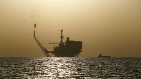 An offshore oil platform is seen at the Bouri Oil Field off the coast of Libya. REUTERS/Darrin Zammi