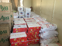 MP for the Anlo Constituency Richard Kwame Sefe received the donations on behalf the people