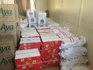 MP for the Anlo Constituency Richard Kwame Sefe received the donations on behalf the people