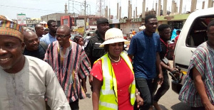 Cecilia Abena Dapaah, Sanitaion Minister and Adom FM intern Rahinatu Abdul Bach