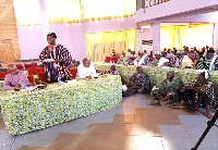 Northern Regional Minister, Shani Alhassan Shaibu speaking at the meeting