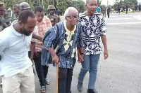 Leader of the Western Togoland group being assisted to walk