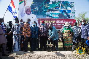 President Nana Addo Dankwa Akufo-Addo during a sod-cutting ceremony in the Upper East