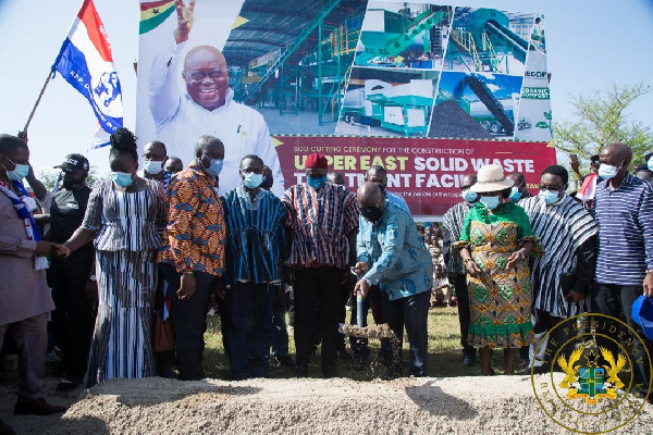 President Nana Addo Dankwa Akufo-Addo during a sod-cutting ceremony in the Upper East