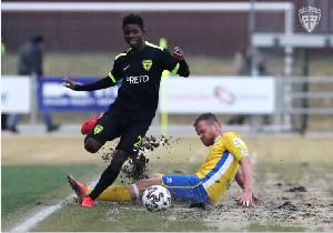 Ghanaian defender, Benson Anang, in action for his club MSK Zilina